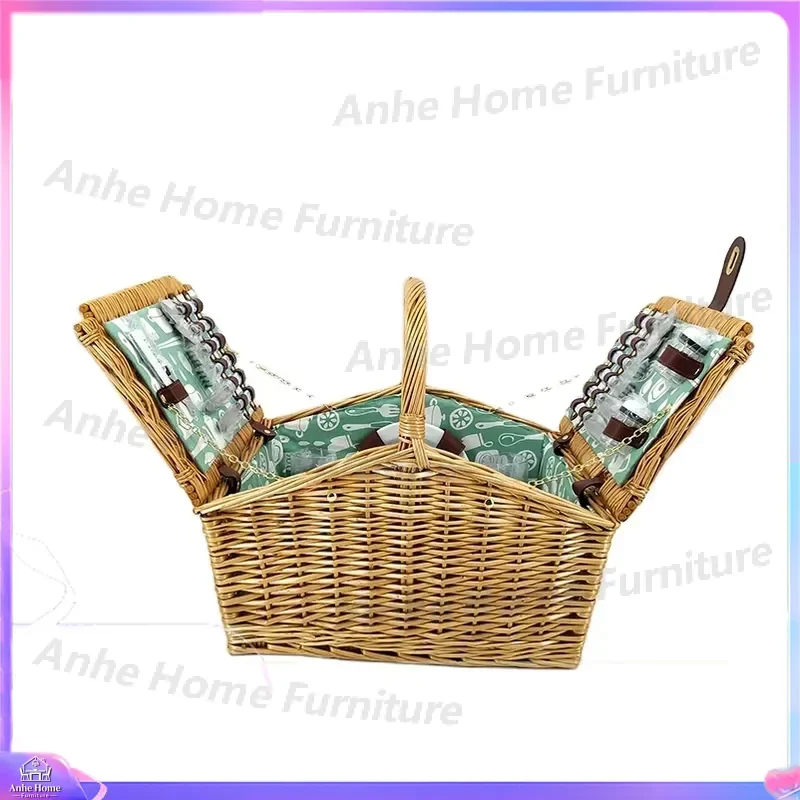Large Square Seagrass Wicker Basket with Lid Natural Willow Storage Box Organizer for Picnic Hat Suitcase Pet Bed Home Decor