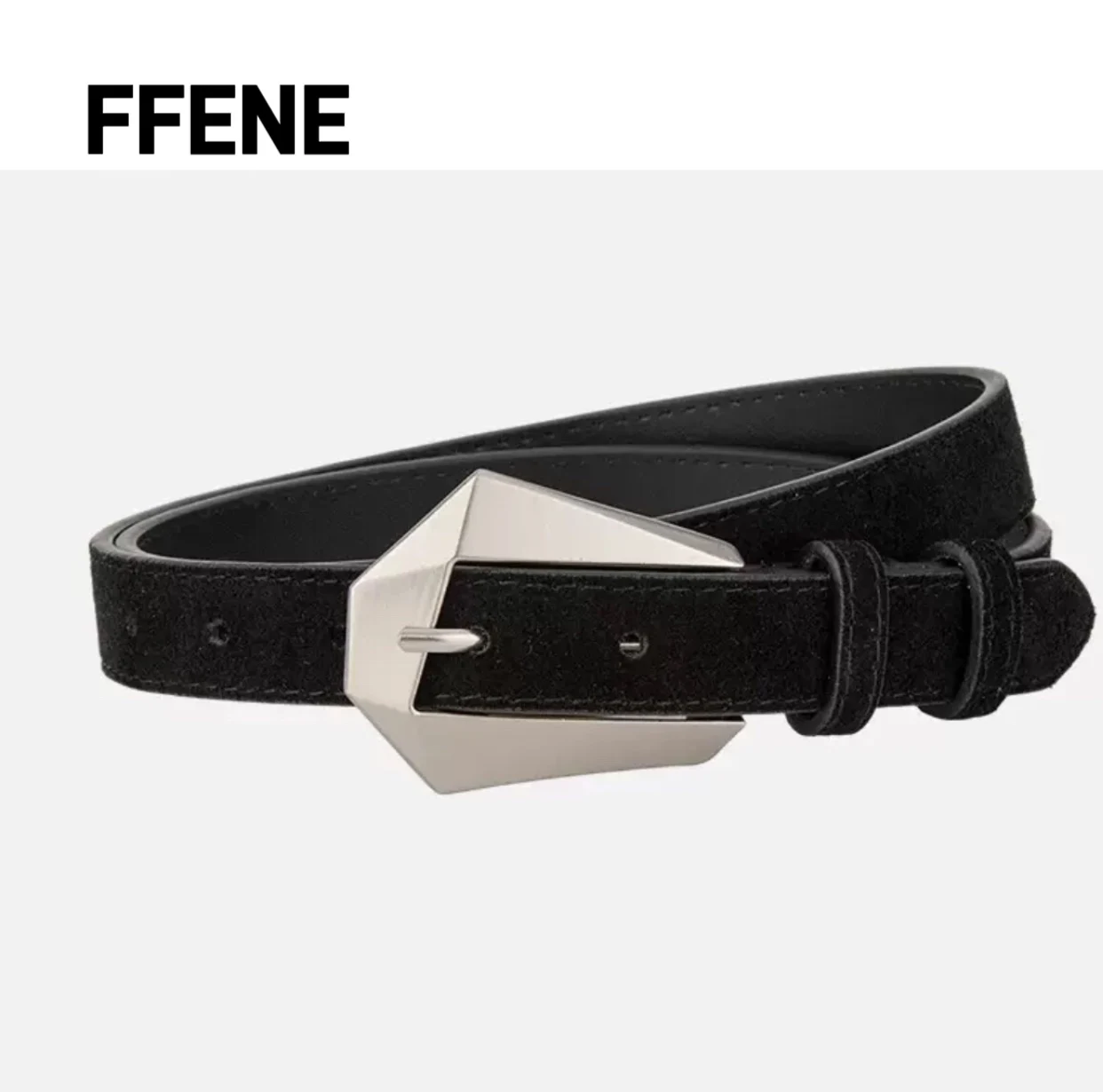 

[Simple] Velvet leather belt for women, retro pin buckle, simple and versatile, decorative jeans belt, women's leather belt