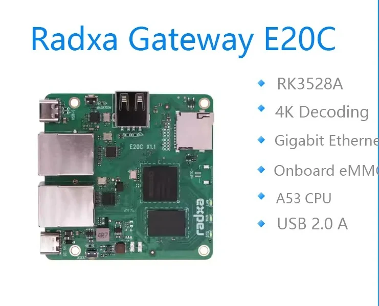 Radxa Gateway E20C Mini Gateway Dual Gigabit Ethernet Ports Radxa E20C