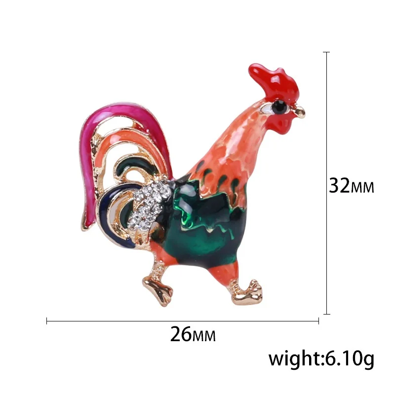 Funny Enamel Chicken Brooches Women Colors Rooster Cock Party Casual Brooch Pins Gifts