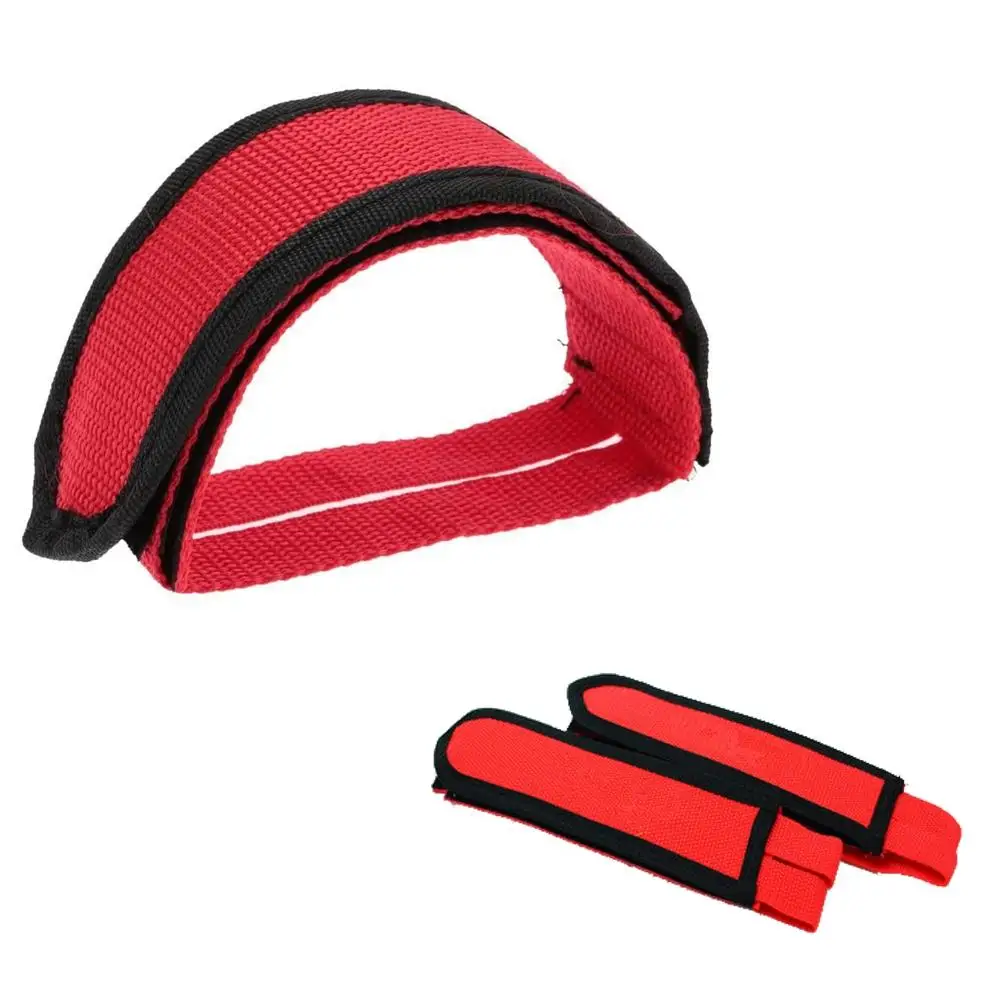

Bike Pedal Bike Pedal Clips Gear Cycling Bands Feet Set Fully Adjustable Toe Clip Pedals Dense Nylon Red Color