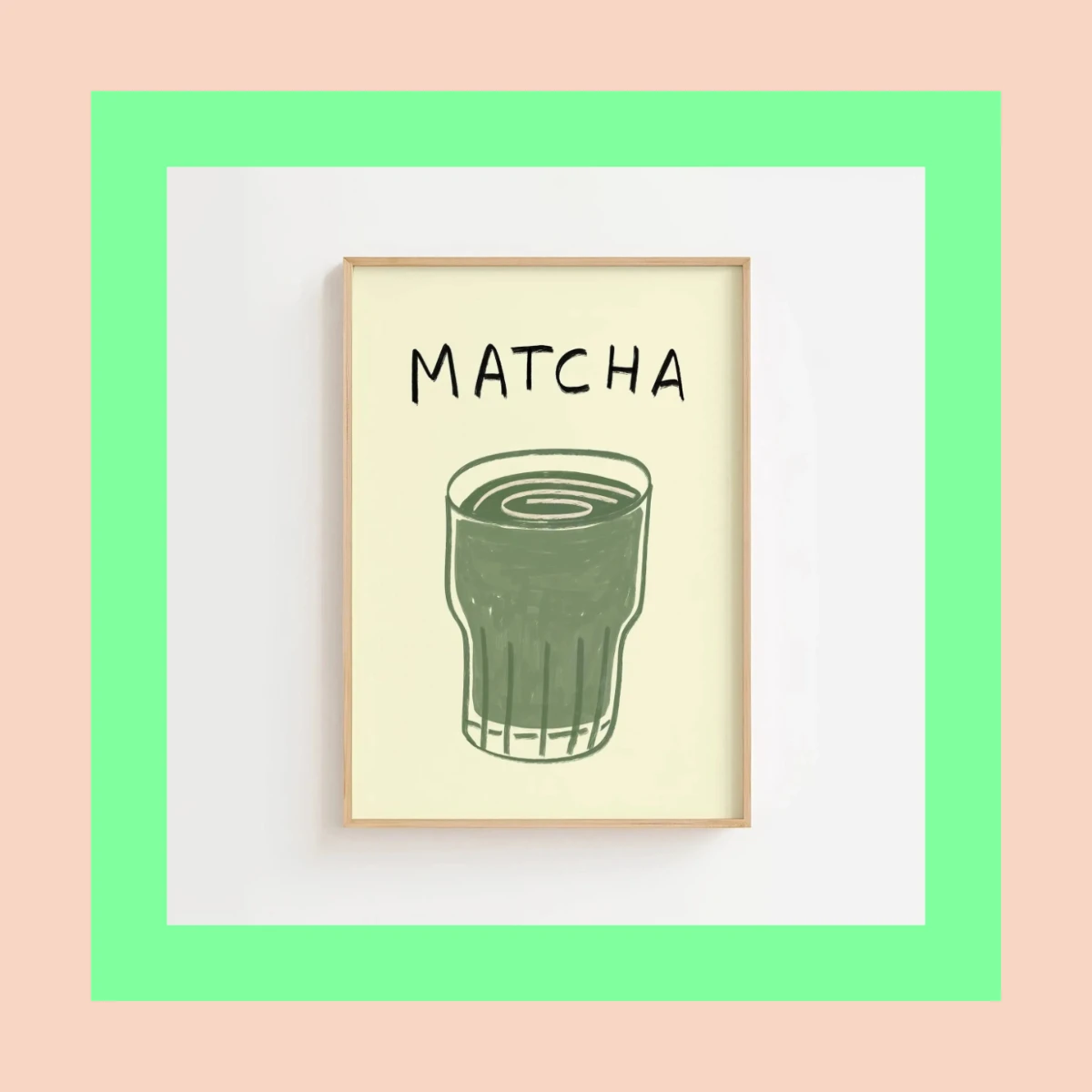 Cafecito First, Everything Else Later – Minimalist Matcha Club Spanish Quote Frameless Canvas for Modern