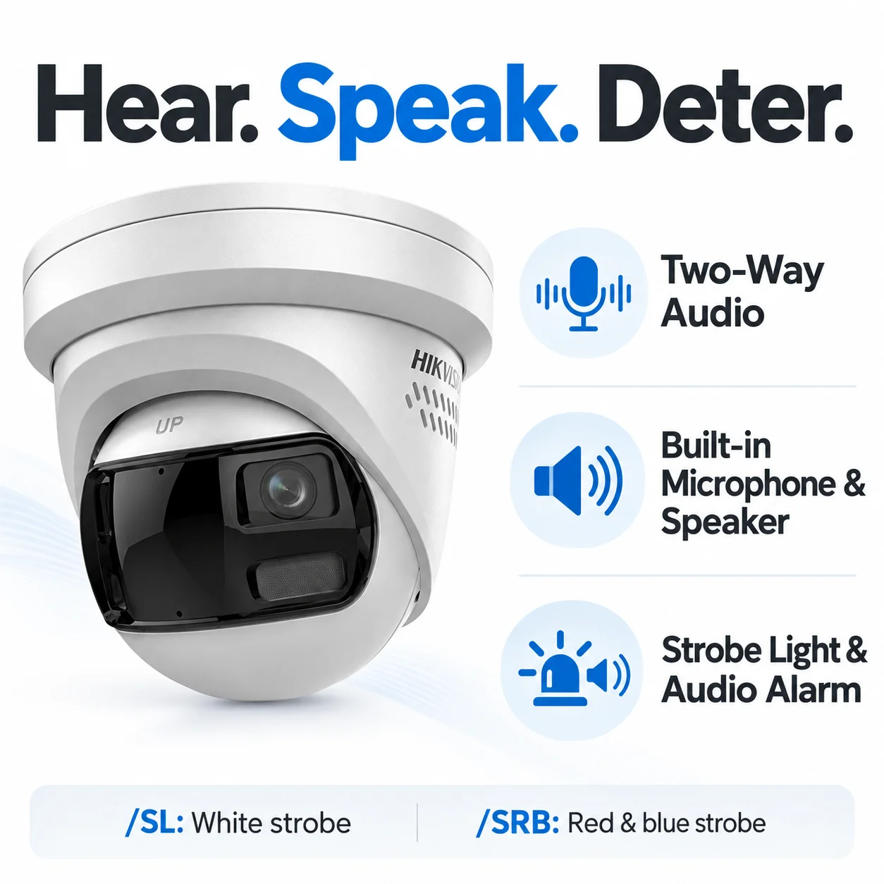 Hik-Connect DS-2CD2383G2P-LISU/SL 8MP 180 Panoramic IP Camera PoE AcuSense Smart Hybrid Light 2 Way Audio IP67 Busines Home Shop