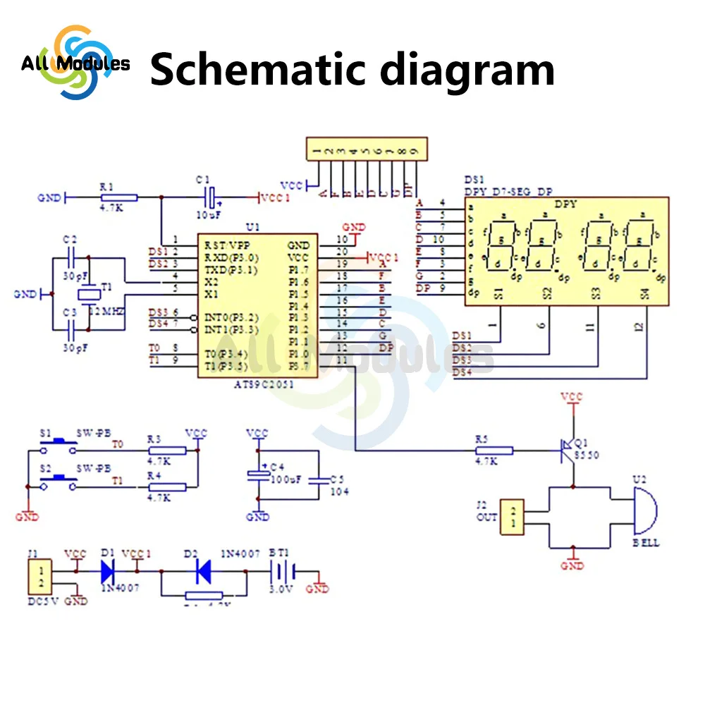 DIY Electronic Clock kit 4 Digital Tube LED time Display DIY soldering Project for Education and DIY Craft