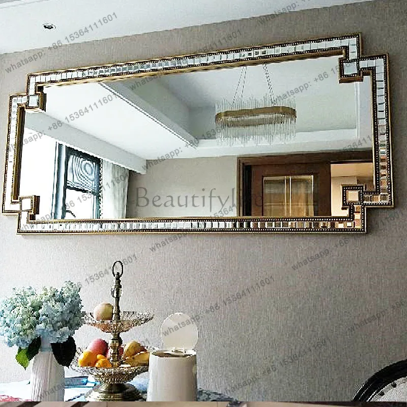 Cheap Creative Mirror Accent Luxury Design Interior Fashion Long Bathroom Cute Mirror Save Space Espelhos Ornaments Home Decor