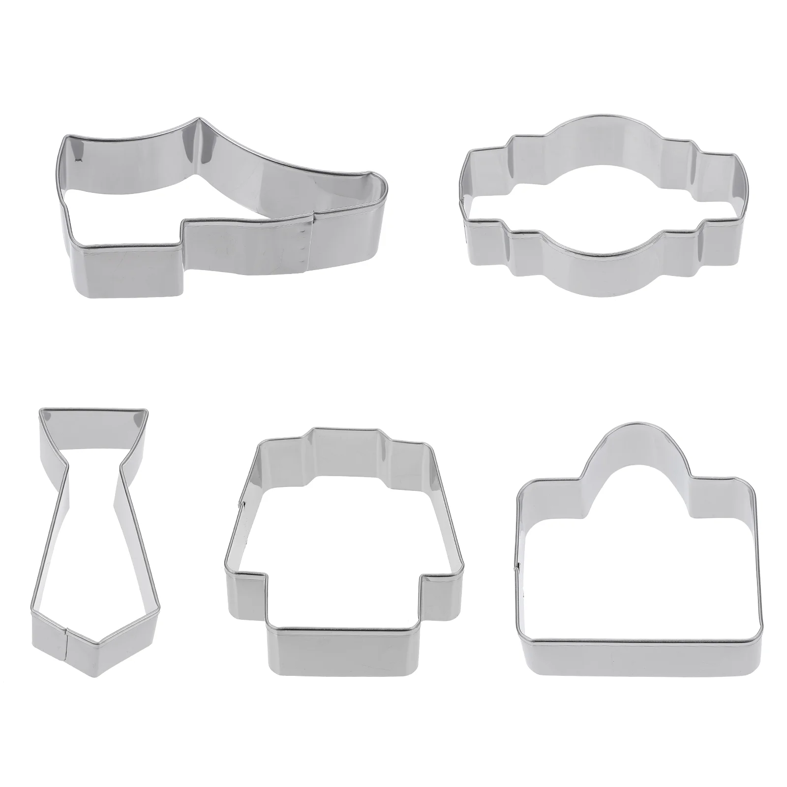 

5 Pcs Father's Day Cookie Cutters Rust-resistant Baking Molds Biscuit Cake Mayonnaise Creative 304 Stainless Steel