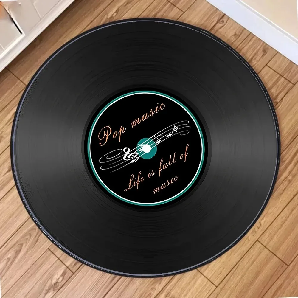 Vintage Vinyl Record Round Carpet Music Themed Rug for Living Room Sofa Bedside Floor Mat Unique Gift for Music Lovers Cocina 러그