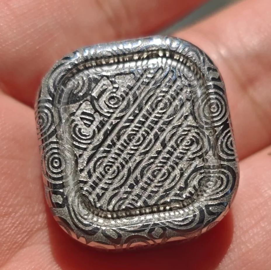 Used EDC mackie damascus CP3nano fidget slider decompression toy