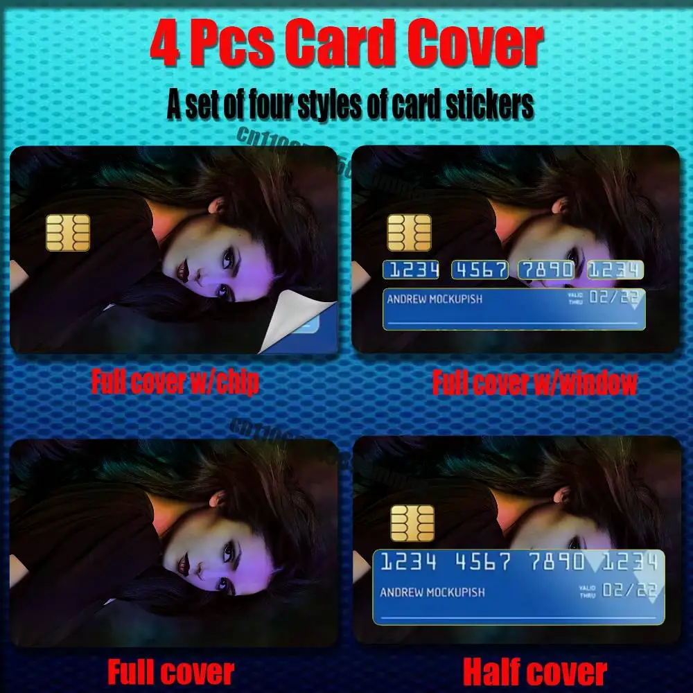 For Katherine Pierce Nina Dobrev The Vampire Diaries Credit Bank Sticker ID Access Card Cover Skin Rainbow Color Laser Stickers