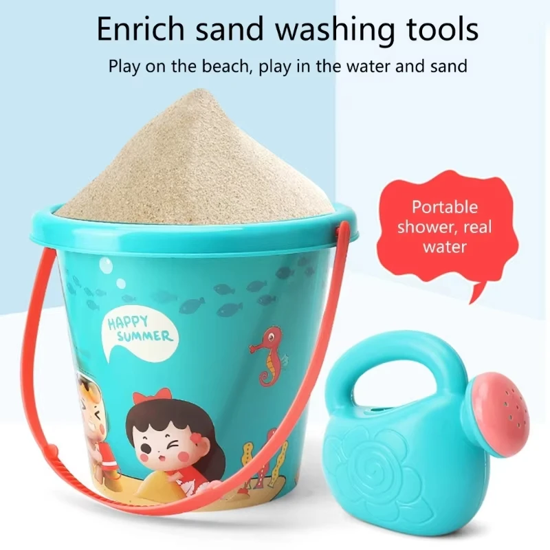 18pcs Summer Beach Set Toys For Kids Outdoor Beach Water Game Digging Sand Plastic Bucket Watering Bottle Spoon Shovels Toys