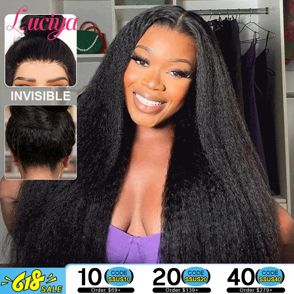 

Invisi Strap 360 Full Lace Glueless Human Hair Wigs Pre Plucked 360 HD Lace Frontal Wig Glueless Wigs Kinky Straight Humain Hair