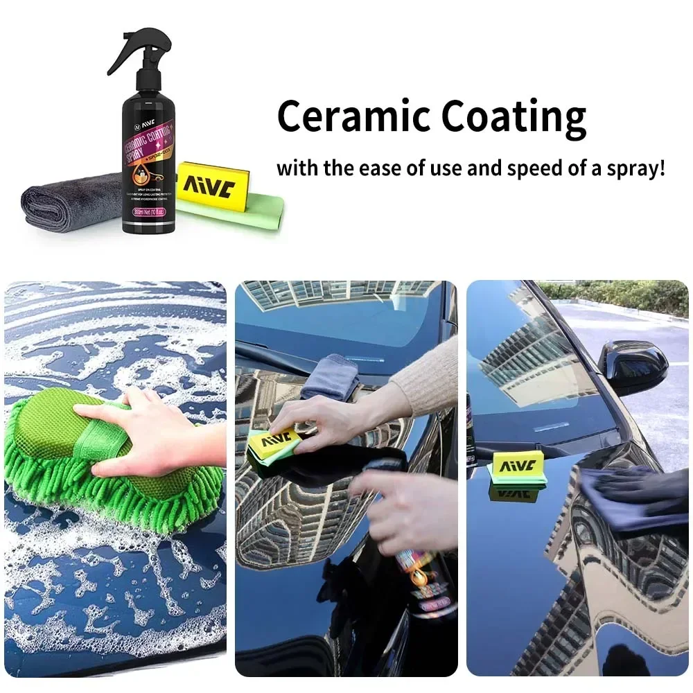 Spray de revestimento cerâmico para carro, revestimento nano cerâmico para cuidados com a pintura automática, proteção durável de cristal, escudo brilhante