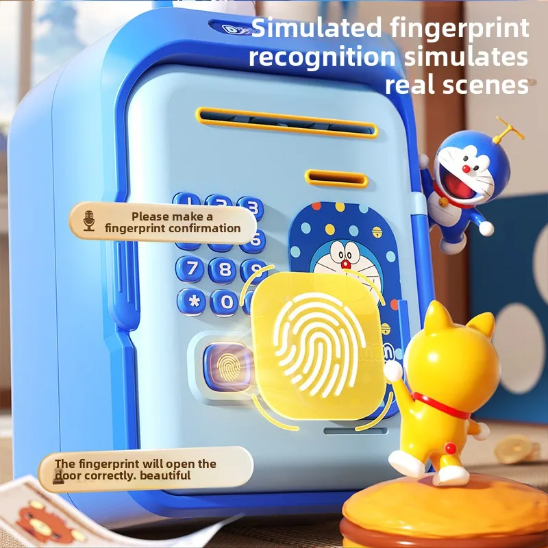 Doraemon Cartoon Electronic Bank Cash Box Anime Automatic Rechargeable Safe Password Saving Money Box Children Birthday Gifts
