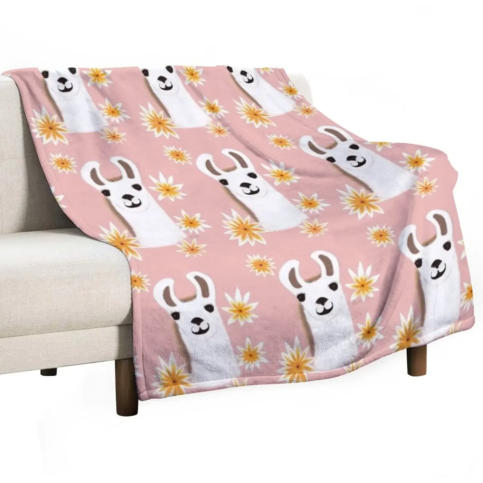 

Lovely Llama Pink Throw Blanket Bed Luxury St for sofa Hairy Blankets