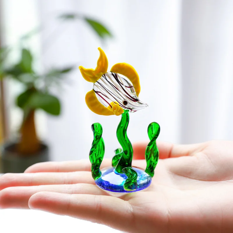 Glass Ornament Fish Tank Water Grass Fish Water Grass Ornament Home Decoration Table Decoration Handicrafts Small Ornaments
