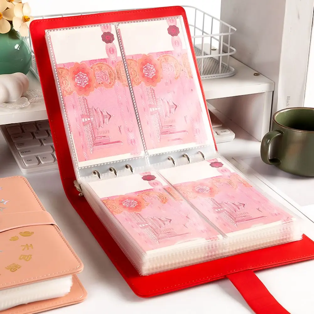 50Sheets Saving Money Binder Loose-leaf Portable Colorful Shine Budget Binder Cash Envelopes Refillable Planner Organizer