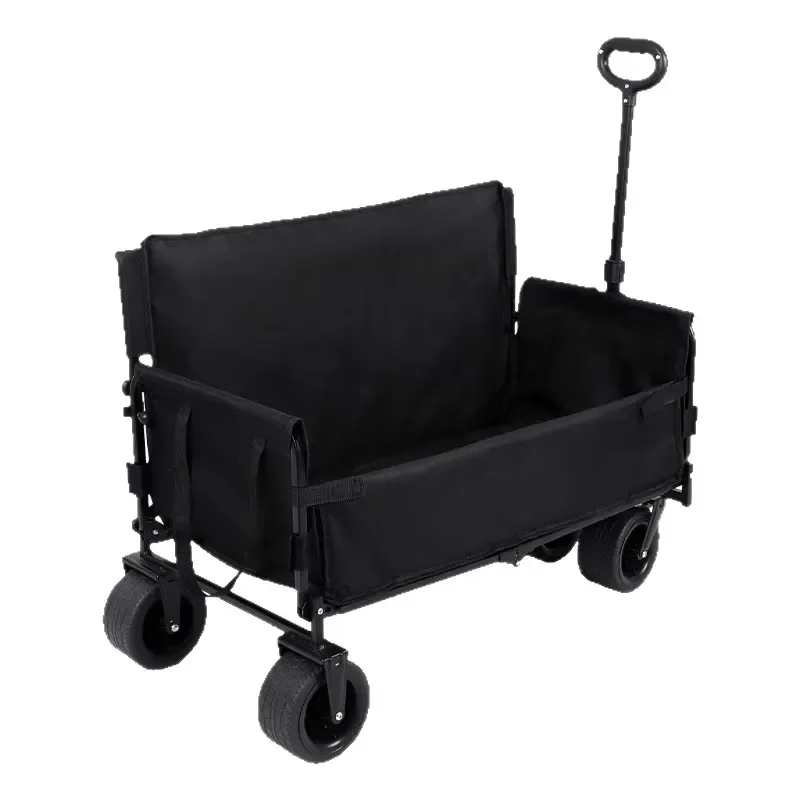 Wholesale price Foldable carbon steel four-wheel trolley Maximum load-bearing 150kg Portable garden camping sofa platform OEM