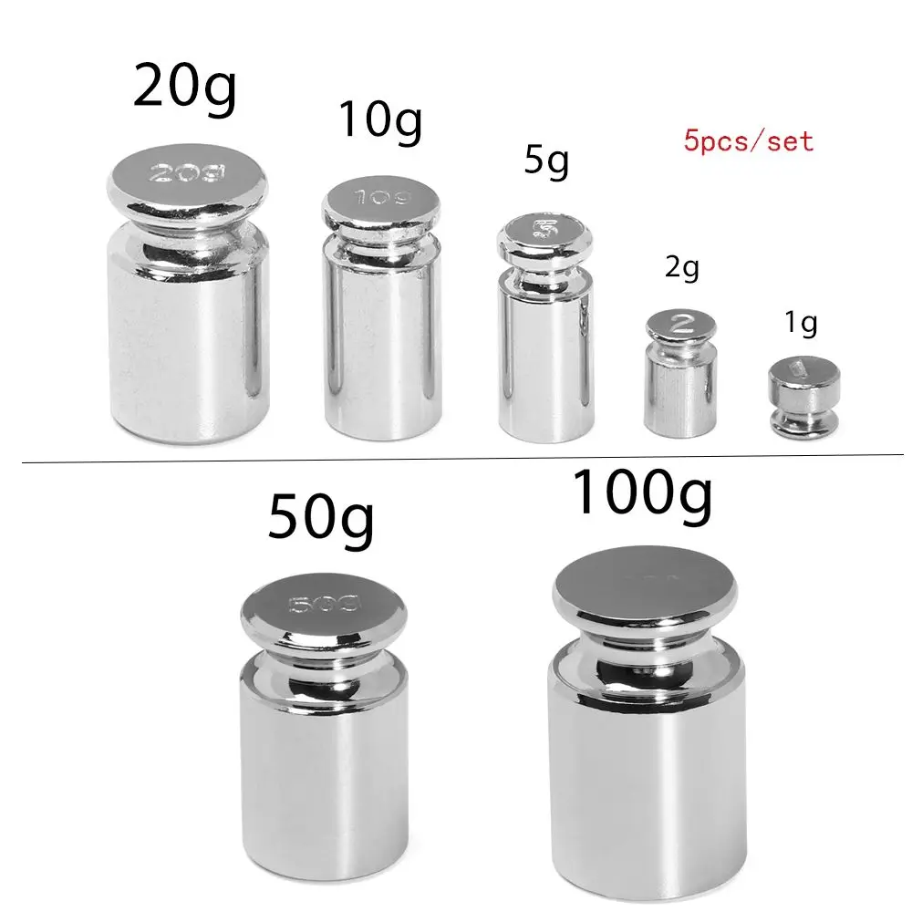 1g/2g/5g/10g/20g/50g/100g Grams Weight Measurement Chrome Plating Scale Weights Sets Weighing Scales Accurate Calibration Set