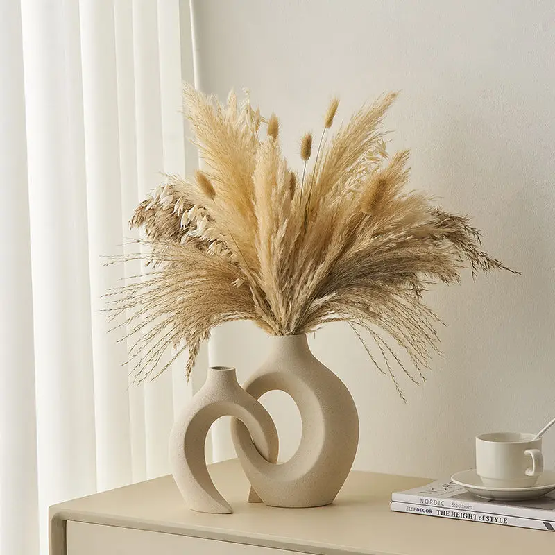 Natural Dried Pampas Grass Bouquet Flower Ideal for Boho Wedding Decor Modern Home Living Room Bedroom Bathroom Bohemian Decor