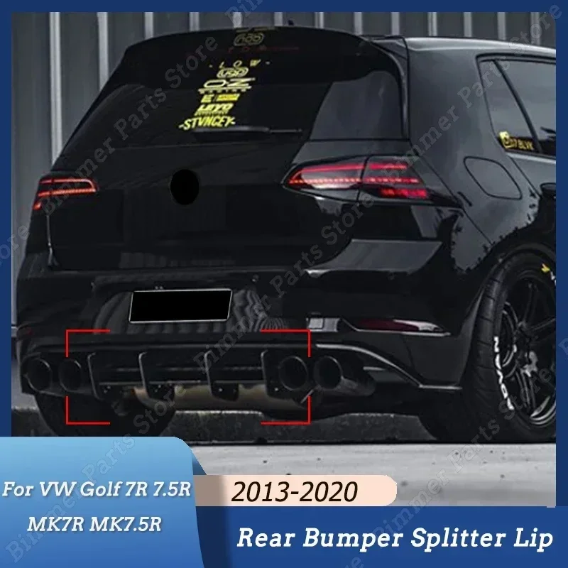 Black Car Rear Bumper Diffuser Splitter Spoiler Lip Body Kits Trim for Volkswagen Golf 7R 7.5R MK7R MK7.5R 2013-2020 Accessories