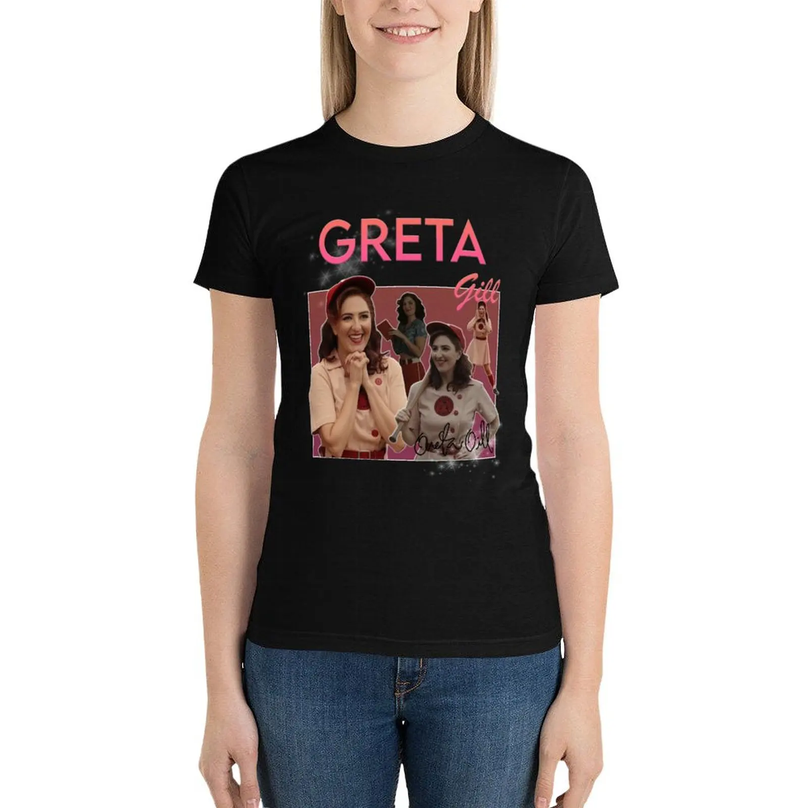 Greta Gill Vintage Tee T-Shirt vintage clothes plus size tops plain t shirts for Women