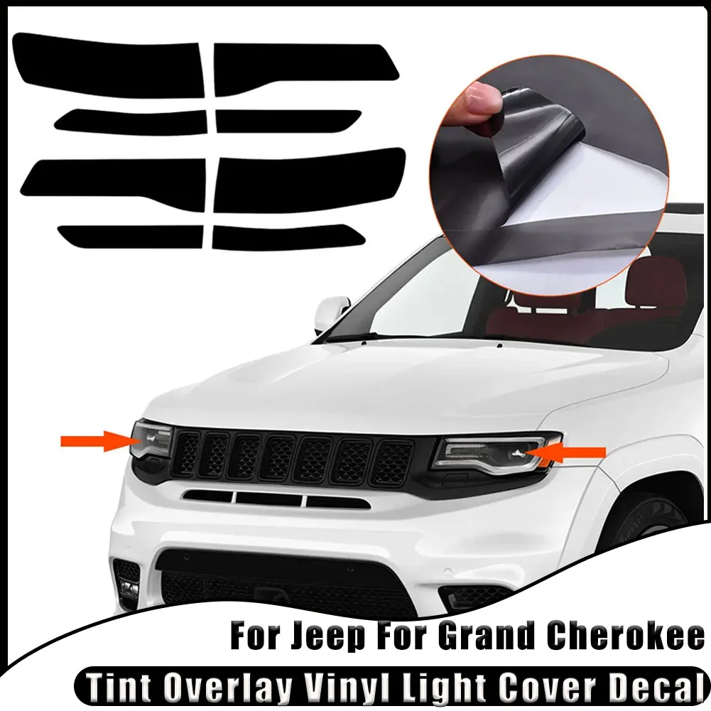 

8PCS Tint Overlay Vinyl Light Cover Decal Rear Tail Light for Jeep for Grand Cherokee Car Accessories 2014-2019 Car Accessories