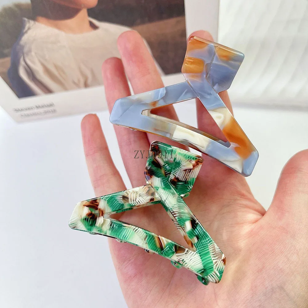 * جديد المتخصصة تصميم الرجعية 6.5 سنتيمتر الثلاثي الجوف الملونة العنب كليب عالية الجودة حمض الخليك القرش كليب إكسسوارات الشعر