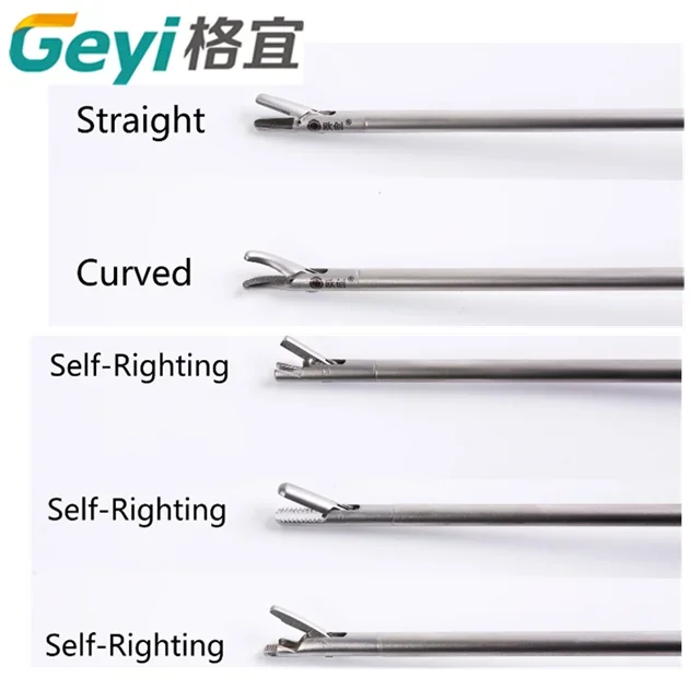 Laparoscopic gun shaped needle holder forceps reusable self-righting needle holder