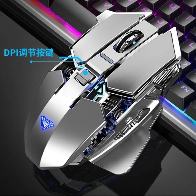 Aula Sc300 Mouse Multifunctional Gaming Side Keys Mouse Rechargeable Mecha style Mice Wireless Ergonomics Dpi adjustable Gamer