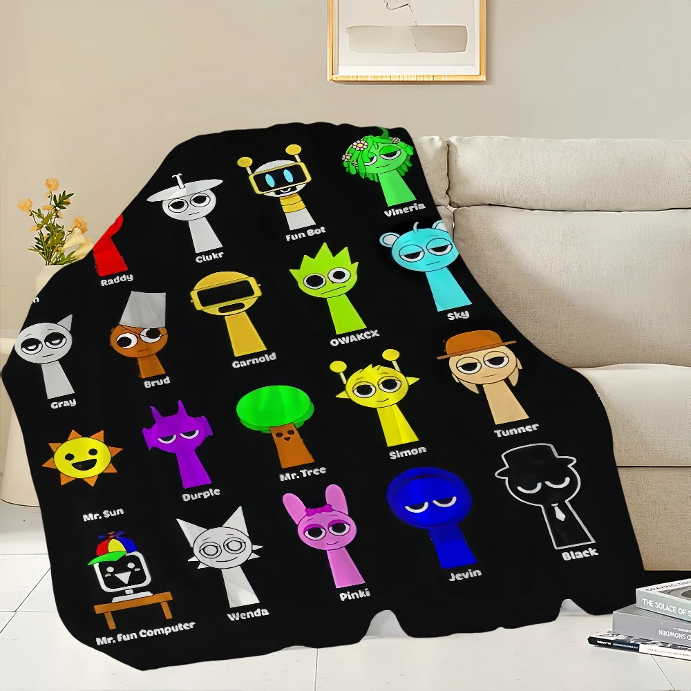

Sprunki Incredibox Game Blanket Skin friendly comfort warm soft plush blanket suitable sofa living room office bedroom