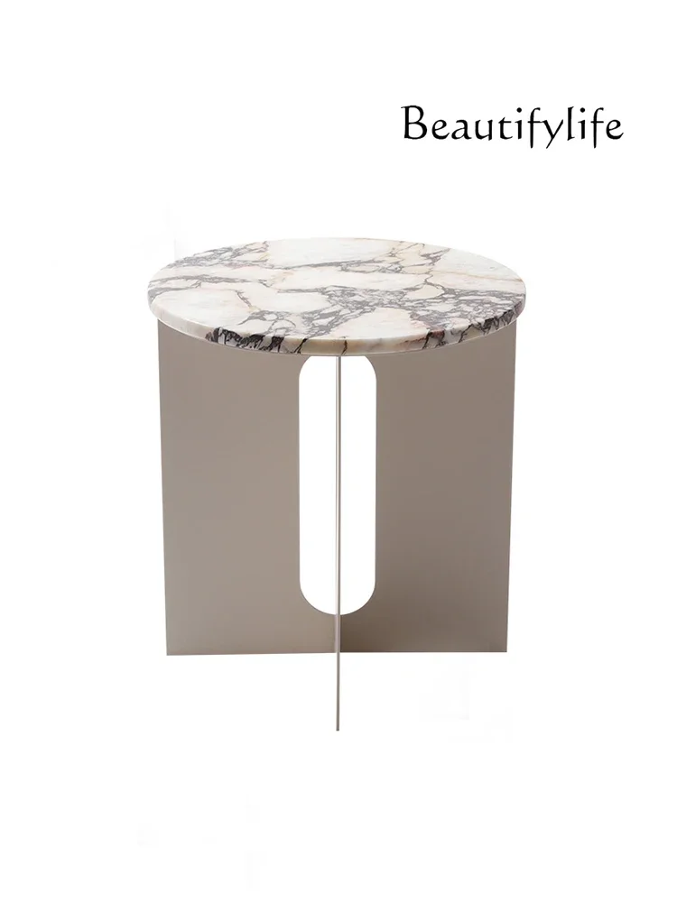 Italian minimalist marble edge light luxury living room household small apartment Nordic creative coffee table small table