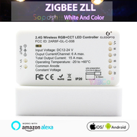 GLEDOPTO ZigBee ZLL 12V-24VDC RGBCCT LED Strip light Controller APP Voice Control Work with Echo Plus SmartThing Tuya Smart Life