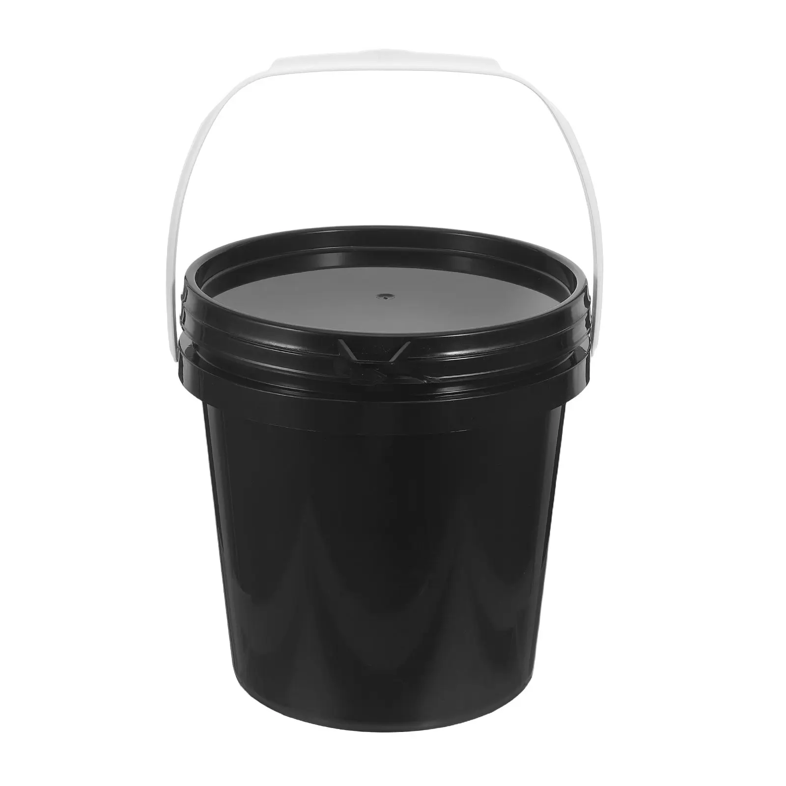 3L Plastic Paint Bucket Black Airtight Seal Lid Round Storage Container Paint Pail for Leftover Coatings All Purpose Pail