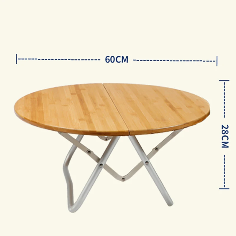 Garden Camping Table Tourist Table Outdoor Foldable Portable Picnic Bamboo Round Folding Desk Table Nature Hike