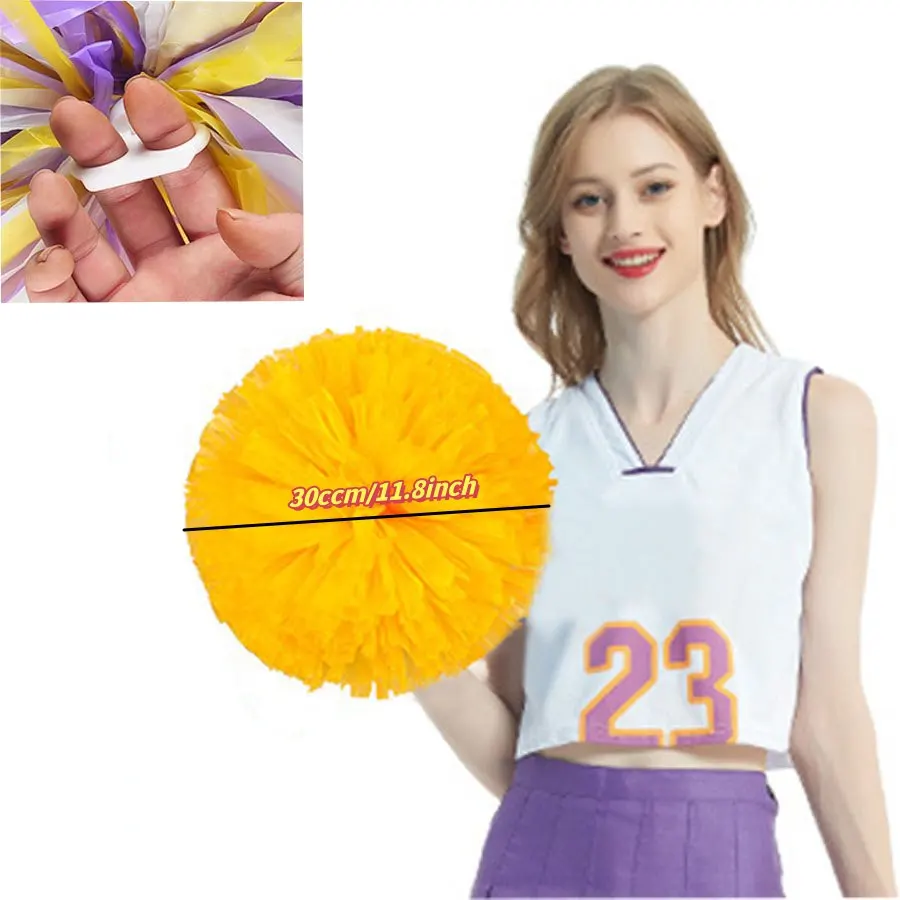 1Pcs Game Sports Pom Poms Cheerleading Cheering Flower Ball Match Vocal Dance Party Concert Decorator Come On Props Club Supply