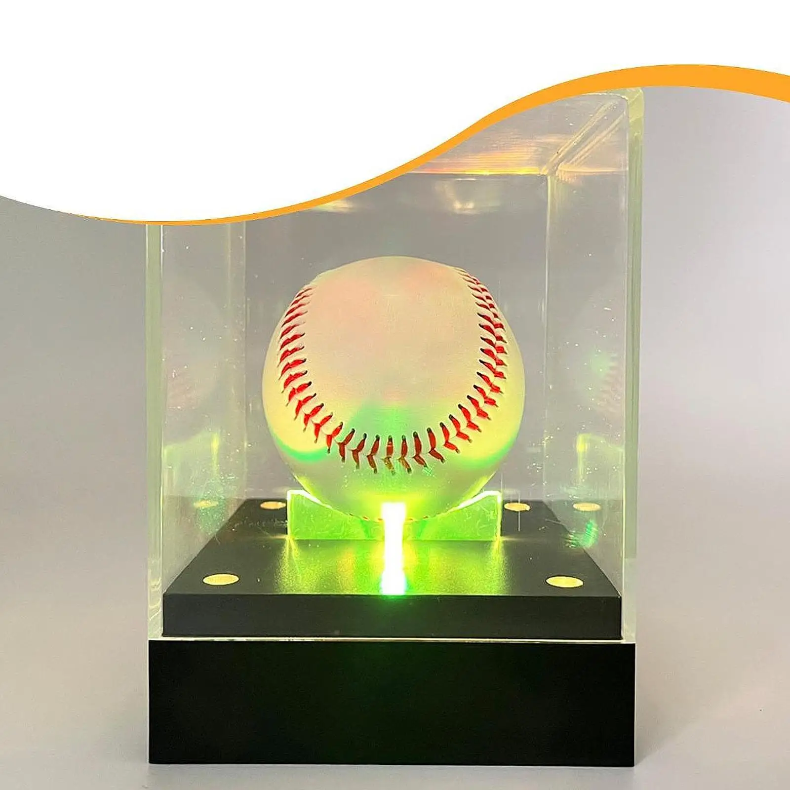 

Softball Display Case with LED Light Storage for Collections Memorabilia