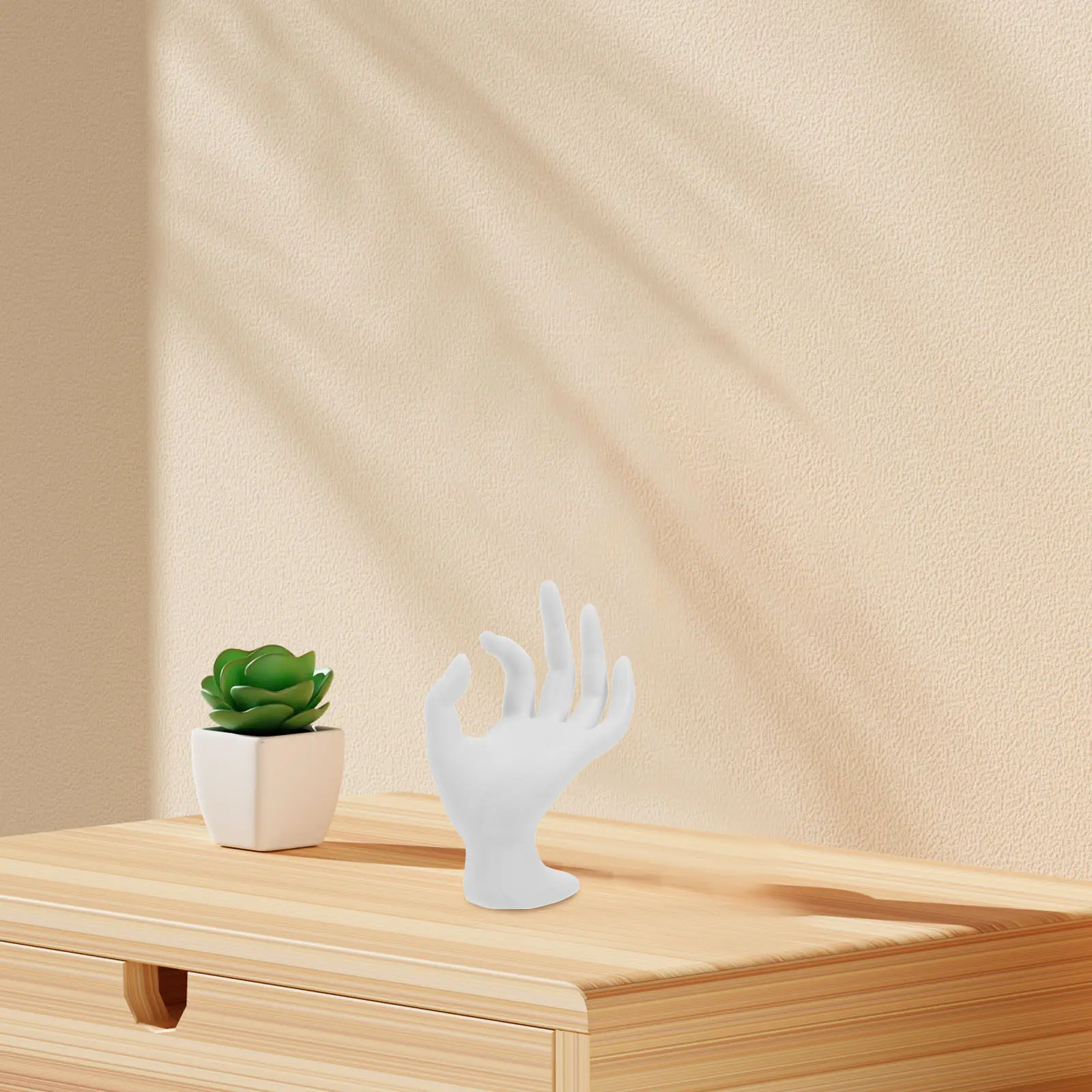 Hand Ring Display Stand Smooth Polished Hand Shape Jewelry Organizer Countertop Ring Holder Decorative Jewelry Rack Store