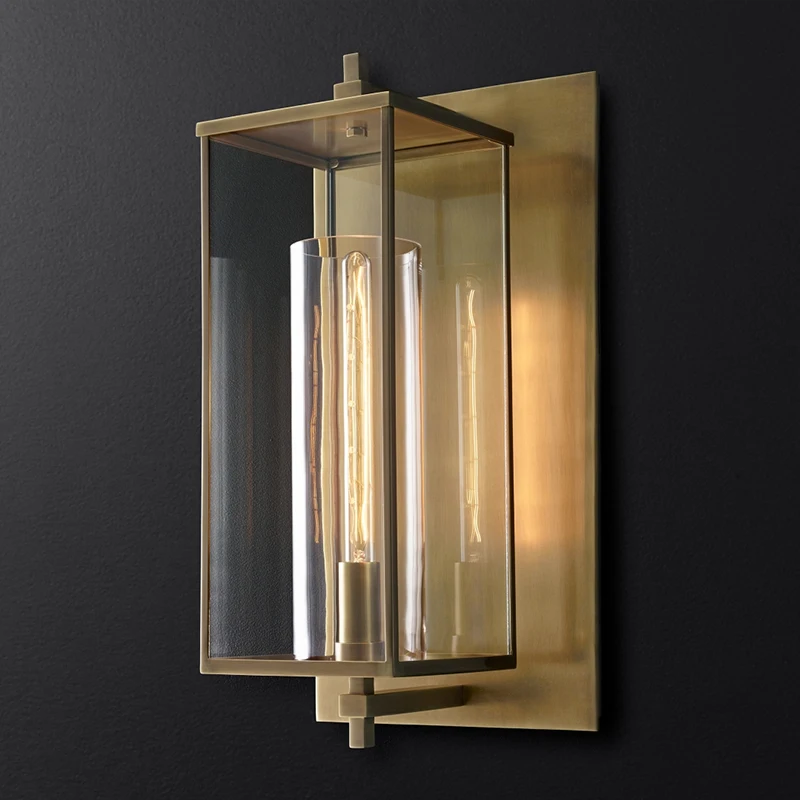 Modern Antique Outdoor Wall Lamp Light Emitting Diode Stainless Steel Waterproof Glass Antique Style Outdoor Wall Lamp