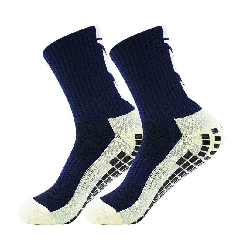 Soccer Socks Slip for Football Anti Men Teenage Kid Boys Sport Grips Crew Socks Black White Blue High Quality Socks