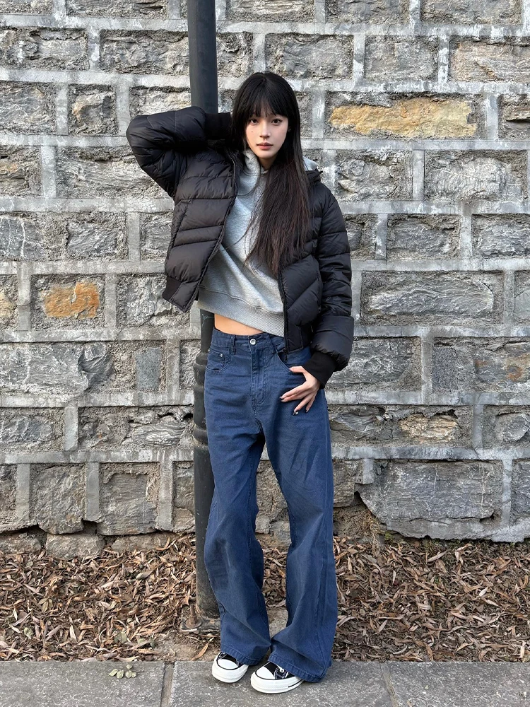 

American Sle Workwear Blue Waed Jeans Men's Straight Leg Vintage Trousers Spring Autumn Seasonal Casual Comfortable