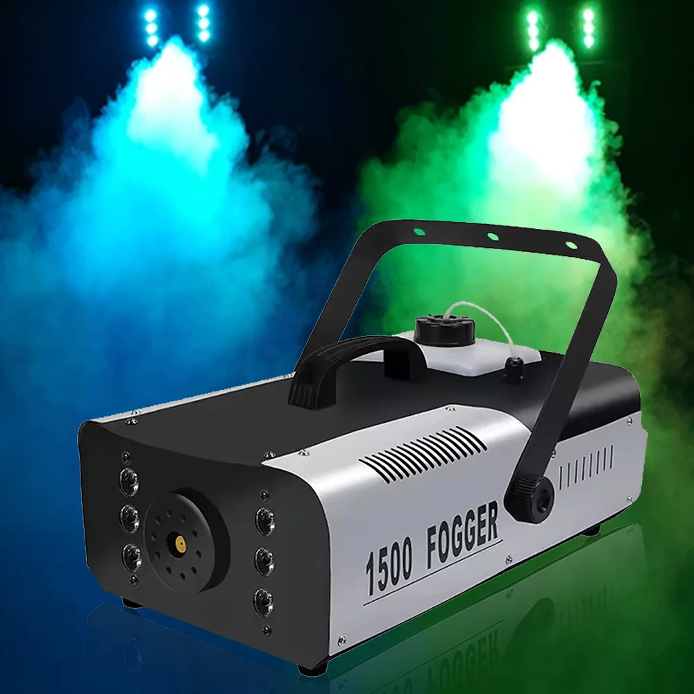 1500W LED Fog Smoke Machine Remote Control stage effect Fogger Generator Professional Equipment For Wedding DJ Disco Party Bar