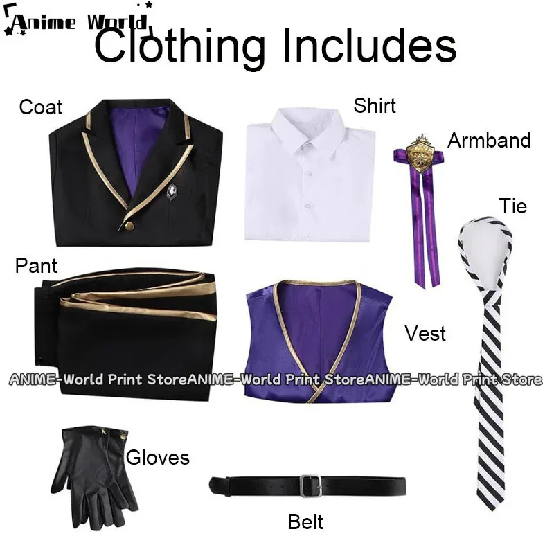 트위스티드 원더랜드 헌트 코스프레 가발 또는 의상 나이트 레이븐 칼리지 포메피오레 루크의 교복 슈트 I See Your,7;k'2.s;9,