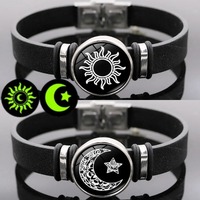 1/2Pcs Luminous Sun Moon Braided Bracelets for Lovers Adjustable Couple Bracelets Fashion Valentine Day Jewelry Girlfriend Gift