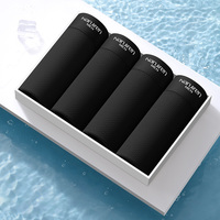 4pcs Men's Black Boxer Shorts Ice Silk Underwear Plus Size Underpants Cool Breathable Sexy Panties Mesh Lingerie Wholesale Lots