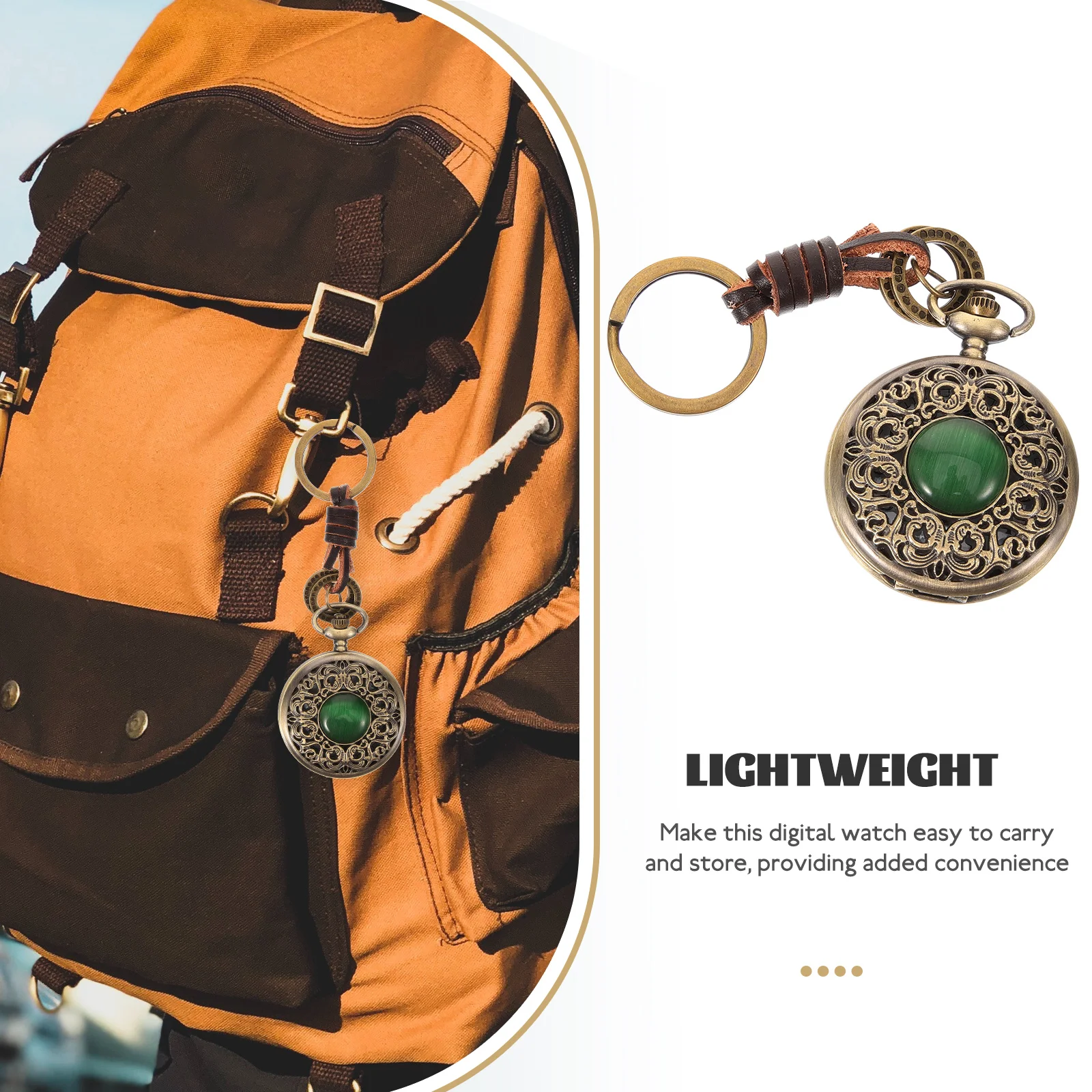 

Retro Pocket Watch Keychain Vintage Decorative Alloy Stylish Quartz for Men Women Accurate Time Watches