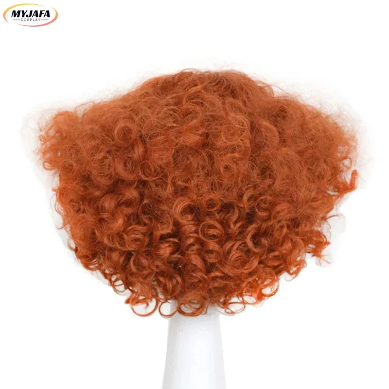 2025 أليس في بلاد العجائب 2 جنون حتر شعر مستعار تأثيري Tarrant Hightopp برتقالي داكن أحمر مجعد هالوين كرنفال حفلة أنيمي الباروكات + ث