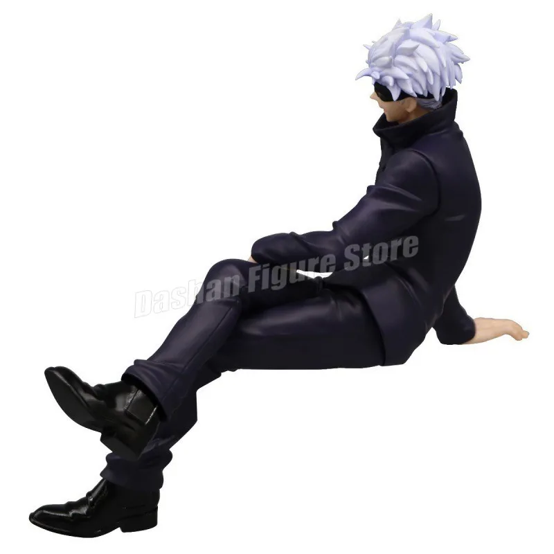 Anime Jujutsu Kaisen Satoru Gojo Action Figure Noodle Stopper 14cm Car Ornaments PVC Sitting Posture Collection Model Toys Gifts