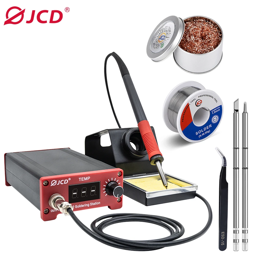 

JCD T12 75W LED Digital Display Soldering Iron StationTips Welding Rework Station Temperature Adjustable Control Microcontroller