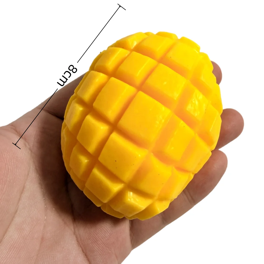 New Stress Relief Toy Crunchy Squishy Mango Crispy Sound Stress Ball Blocks Filled for Friend Xmas Gift