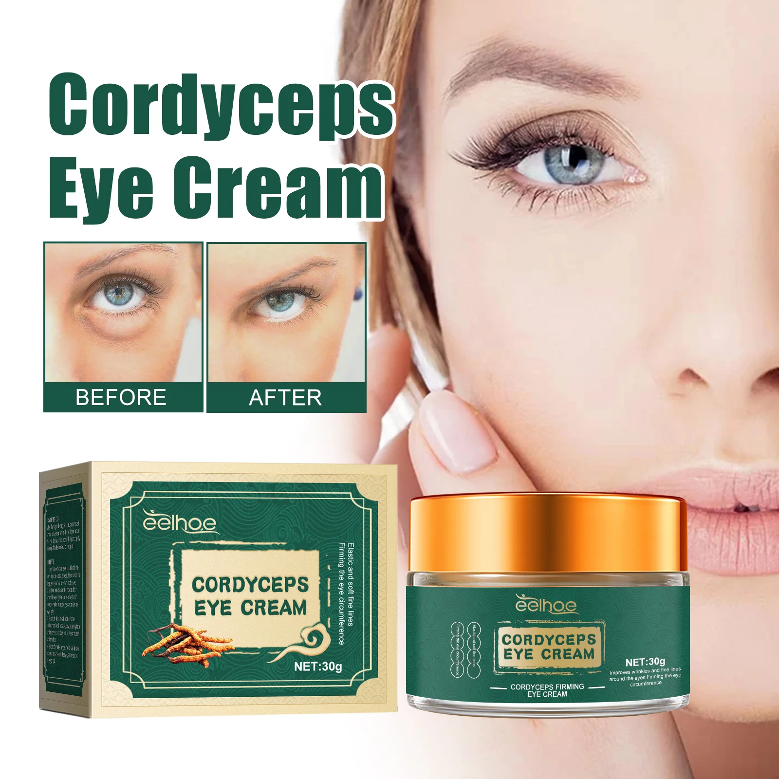 Anti Wrinkle Eye Cream Remove Eye Bags Puffiness Dark Circles Corrector Reducing Fat Granules Firming Moisturizing Eye Skin Care